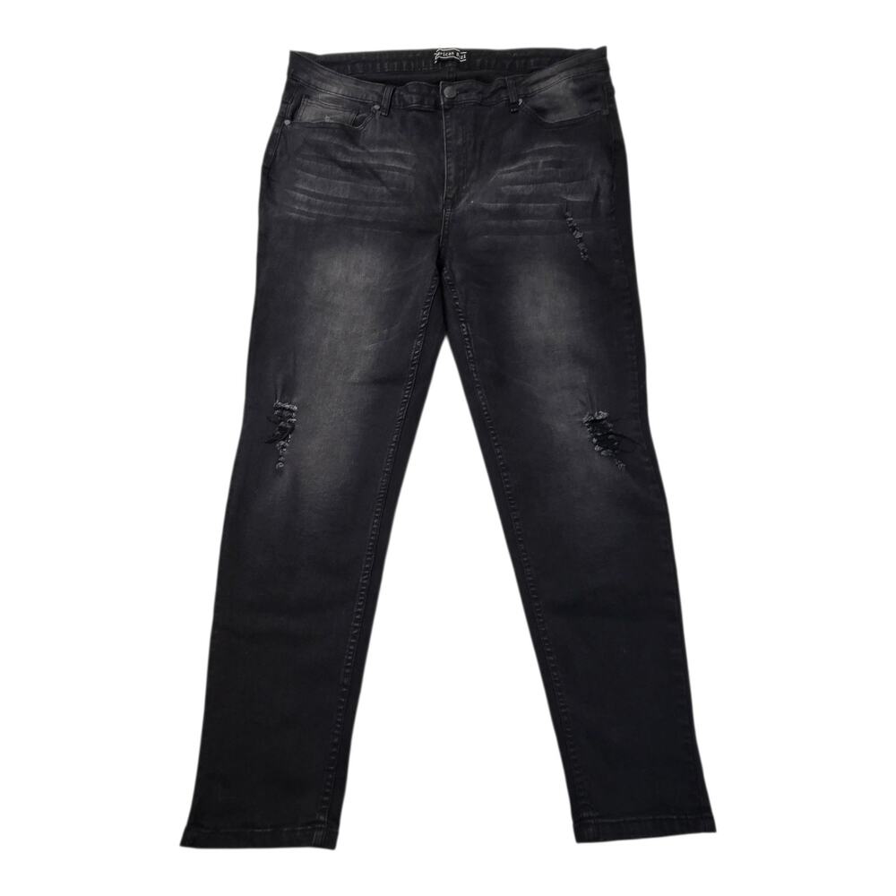 American Bazi Women's Denim Distressed Jeans Size 3X Black